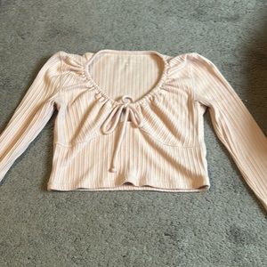 cute pink cropped long sleeve